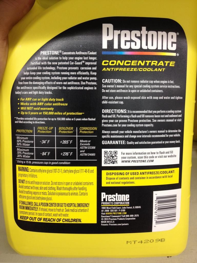 New Prestone Coolant? Pics BobIsTheOilGuy